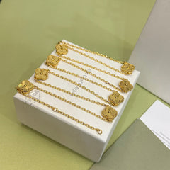 Eight Four-Leaf Clover Long Necklace