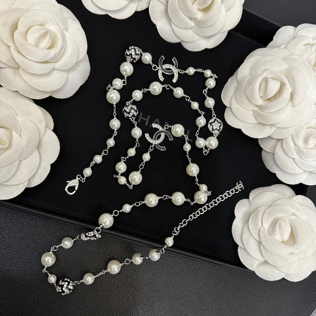 Elegant Pearl Long Necklace
