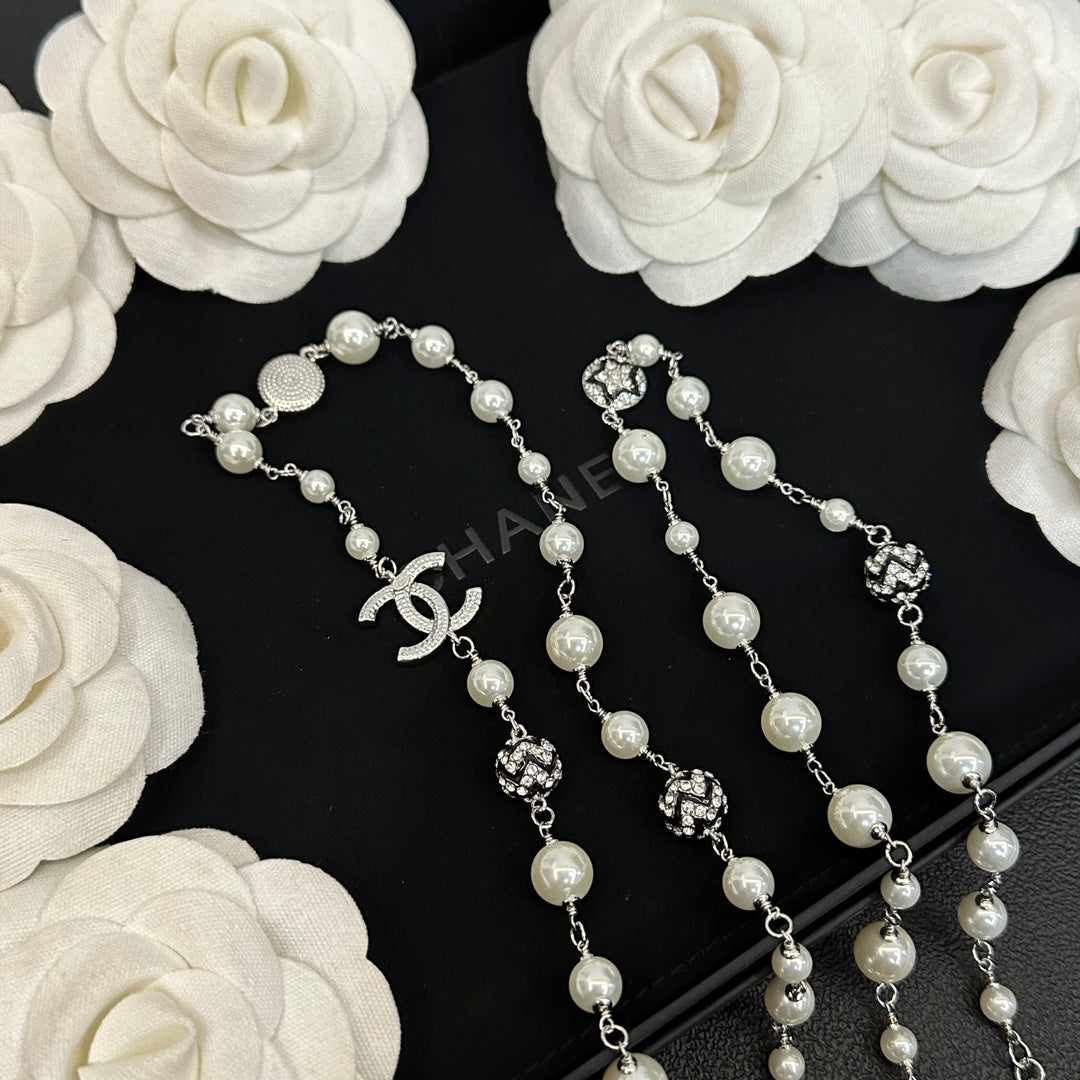 Elegant Pearl Long Necklace
