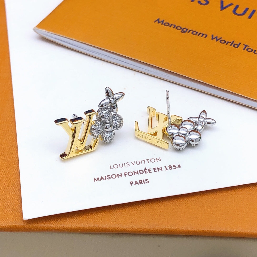 Full Diamond Floral Earrings