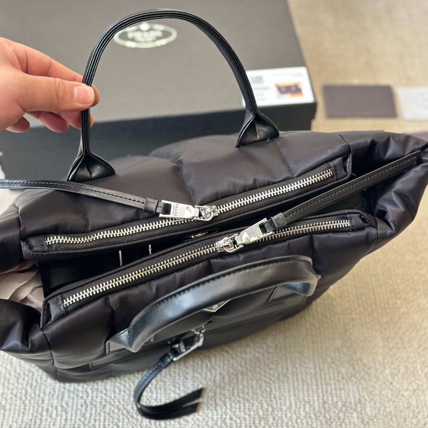 Black Nylon Messenger Bag