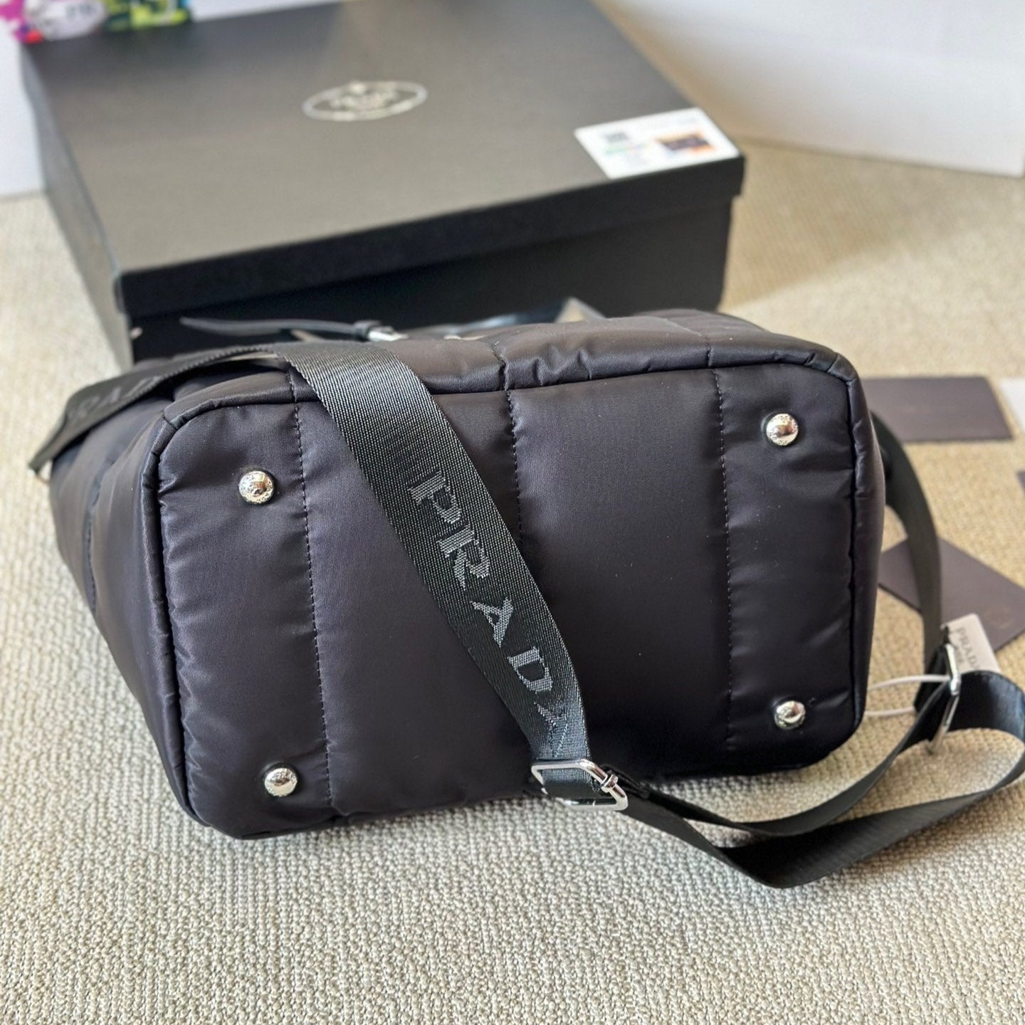 Black Nylon Messenger Bag