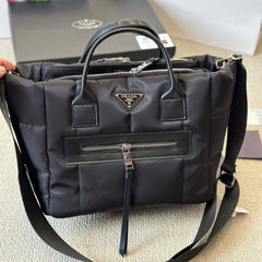 Black Nylon Messenger Bag