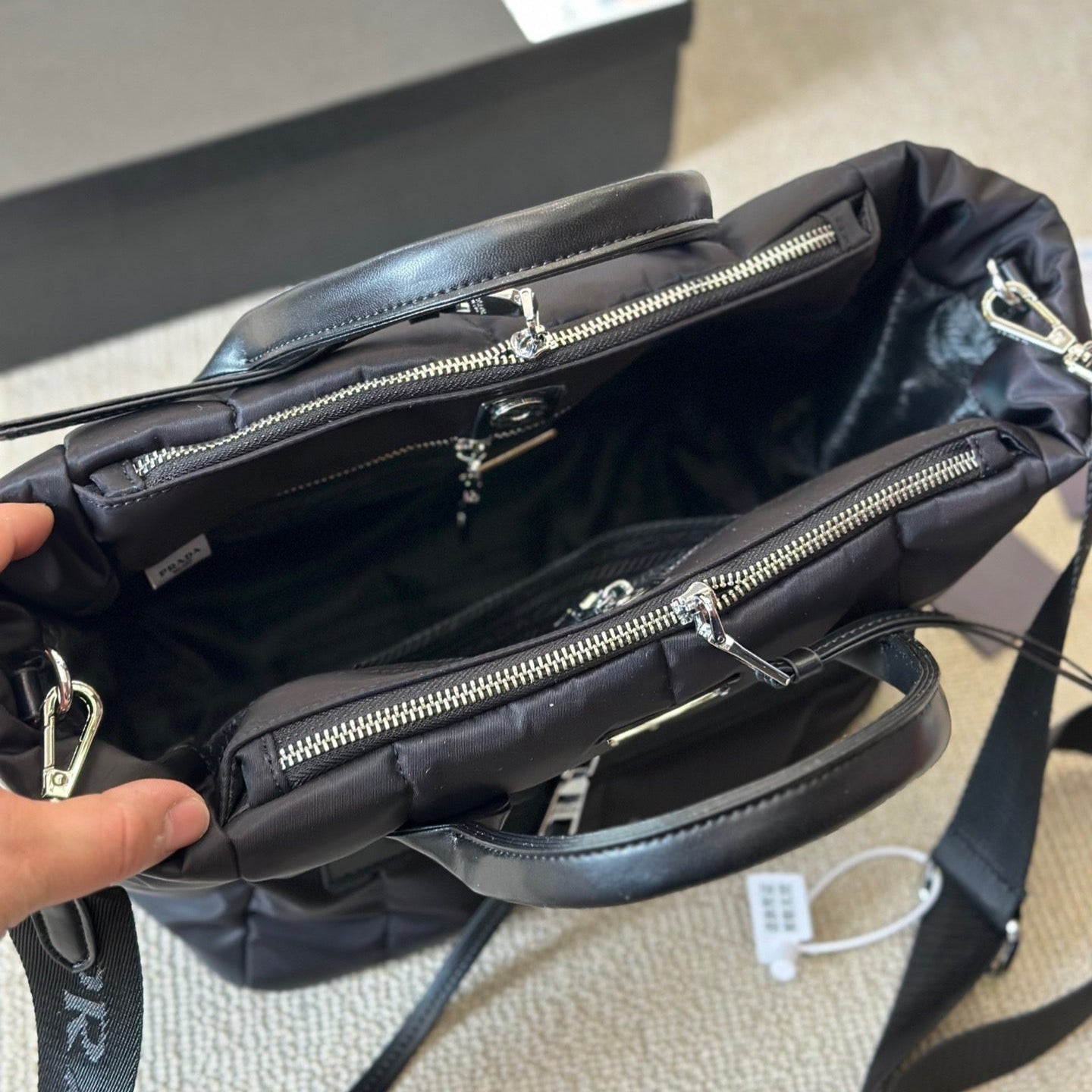Black Nylon Messenger Bag