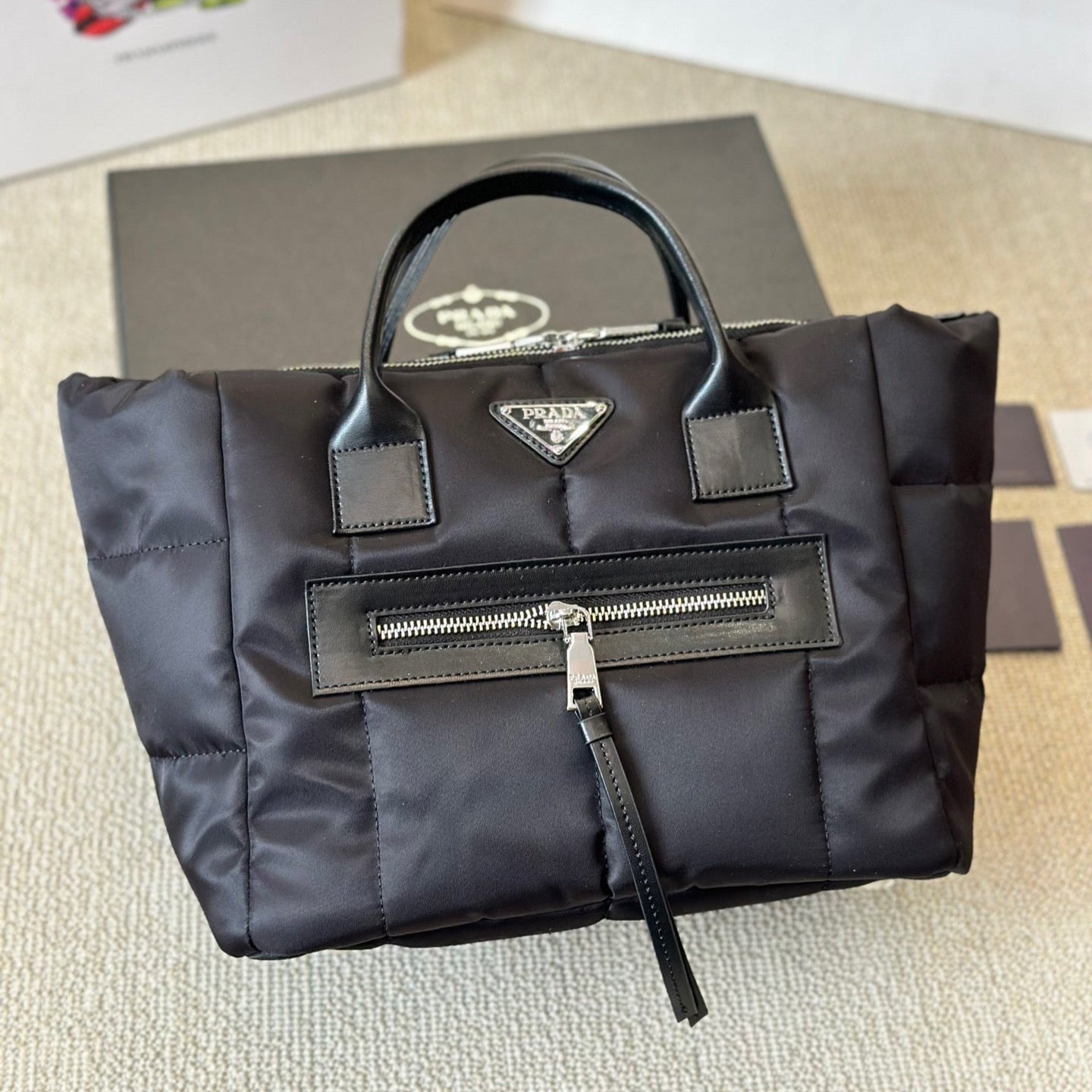 Black Nylon Messenger Bag