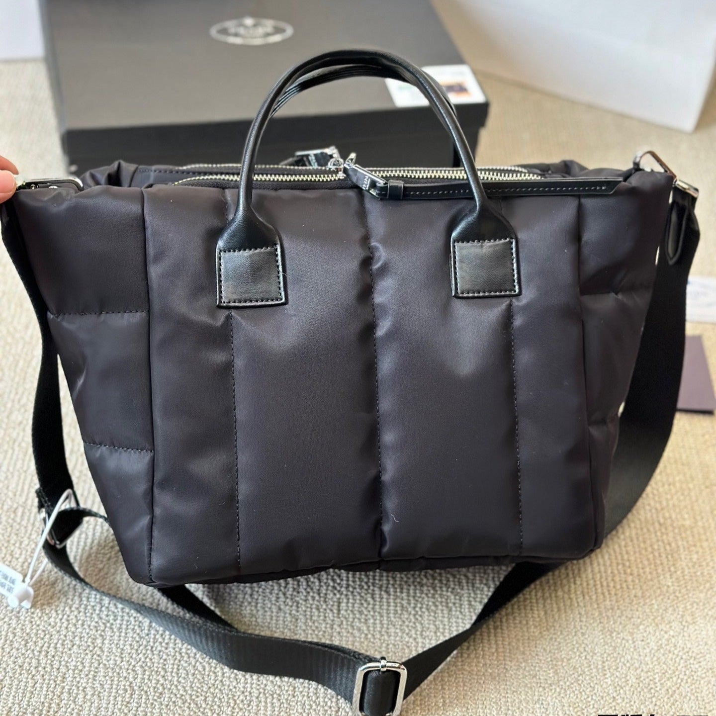 Black Nylon Messenger Bag