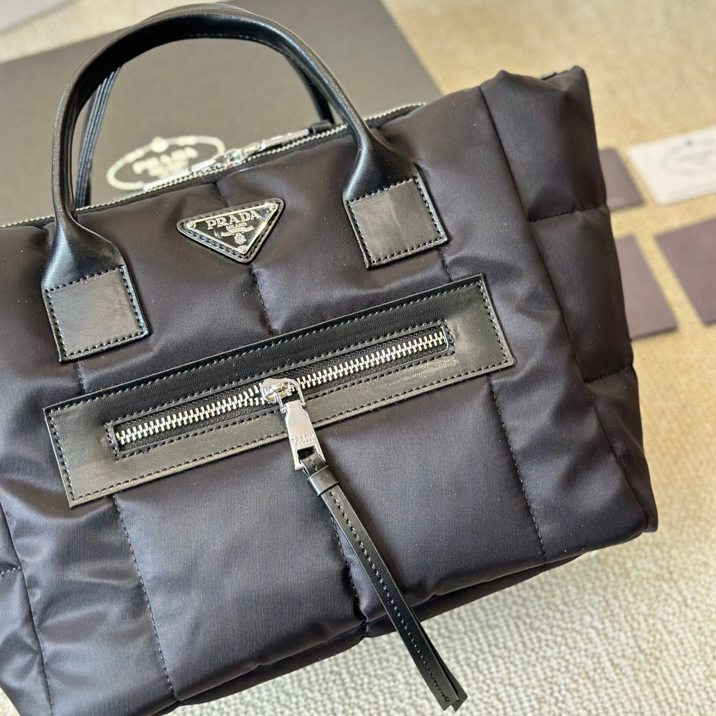 Black Nylon Messenger Bag