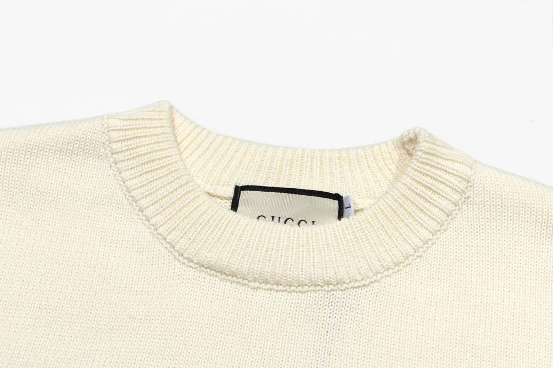 Knitted embroidered cashmere sweatshirt
