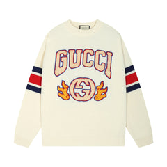 Knitted embroidered cashmere sweatshirt