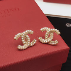 Versatile Pearl Letter Earrings