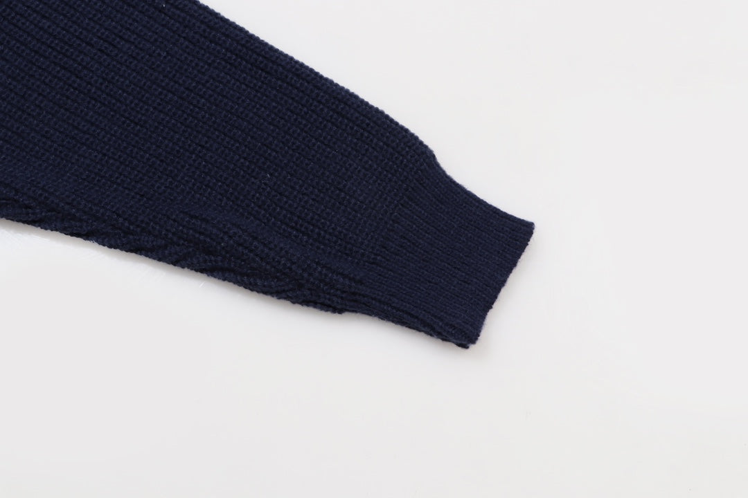Knitted cashmere embroidered sweatshirt