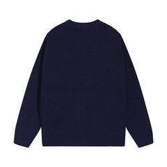 Knitted cashmere embroidered sweatshirt