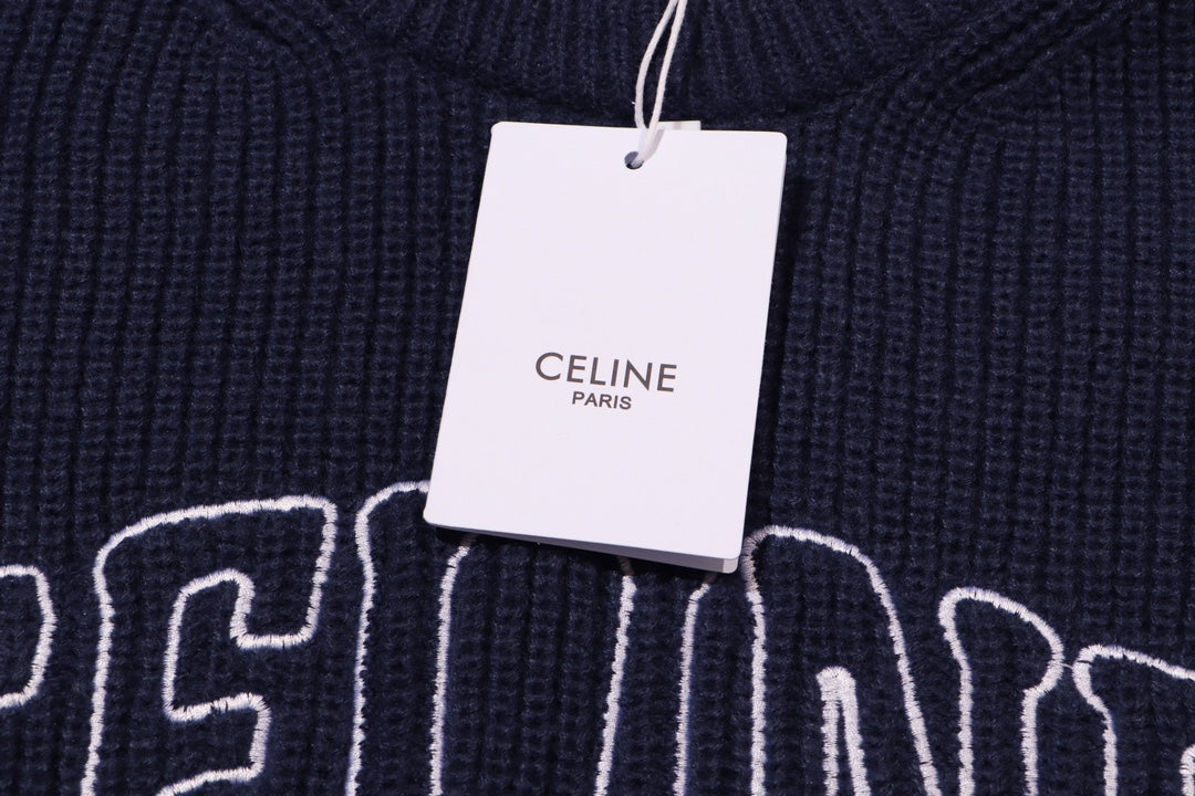 Knitted cashmere embroidered sweatshirt