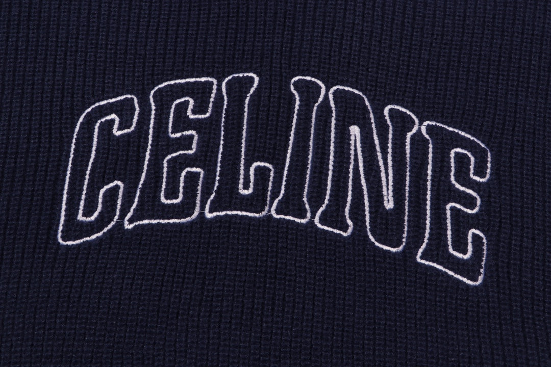 Knitted cashmere embroidered sweatshirt