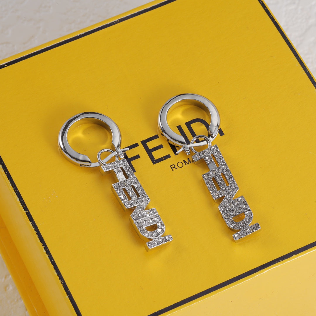 Fashion Diamond Letter Earrings