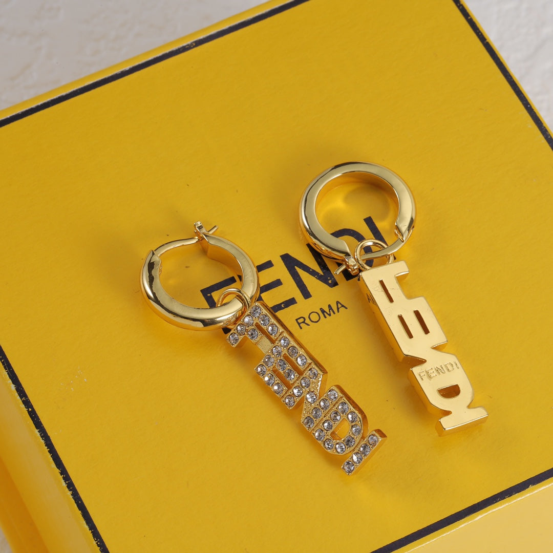 Fashion Diamond Letter Earrings
