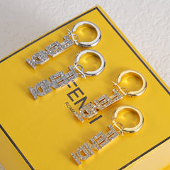 Fashion Diamond Letter Earrings
