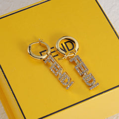 Fashion Diamond Letter Earrings