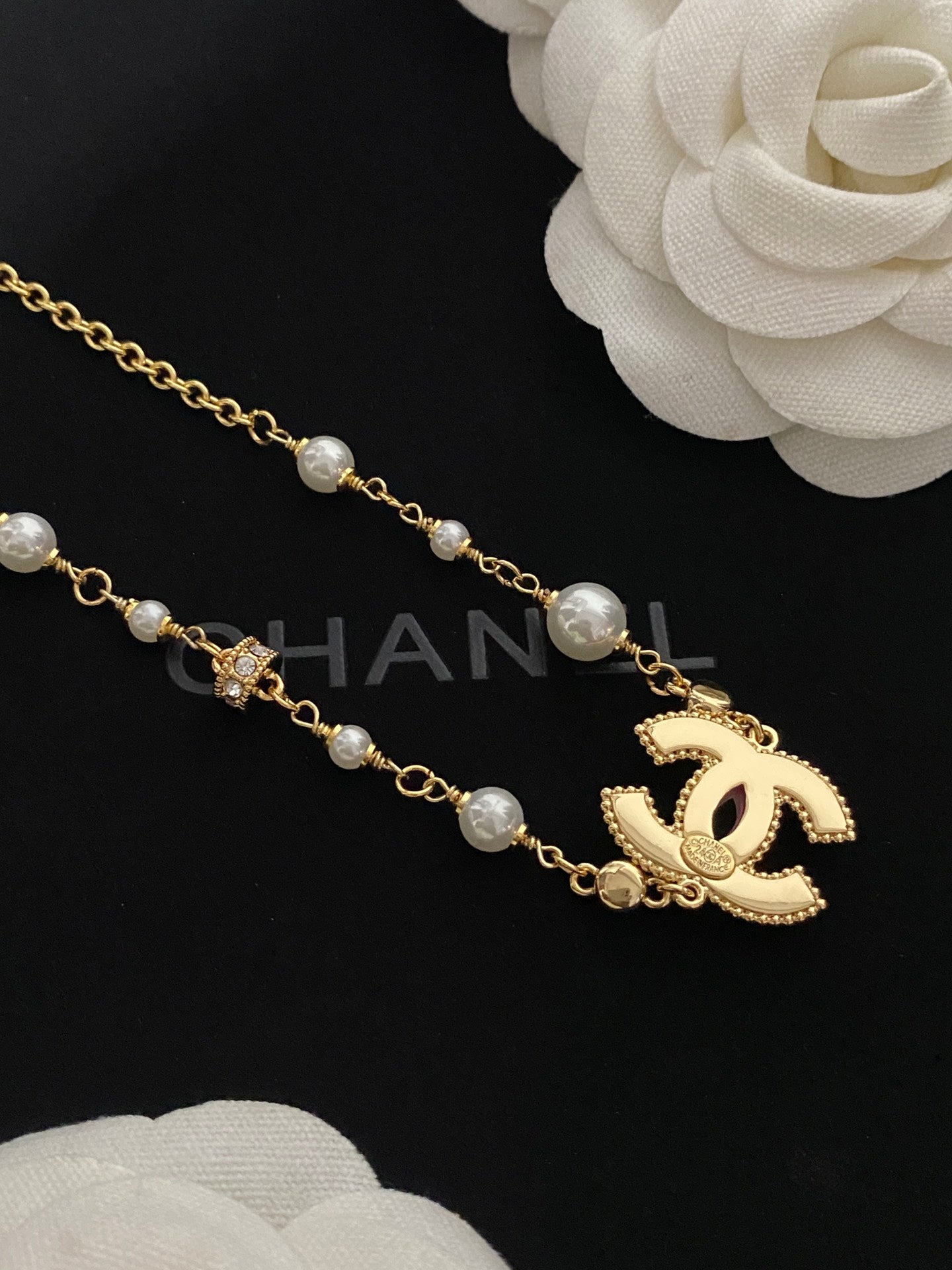Pink Enamel Letter Necklace