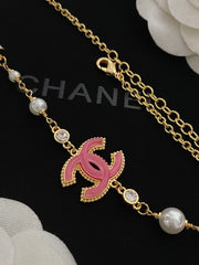 Pink Enamel Letter Necklace