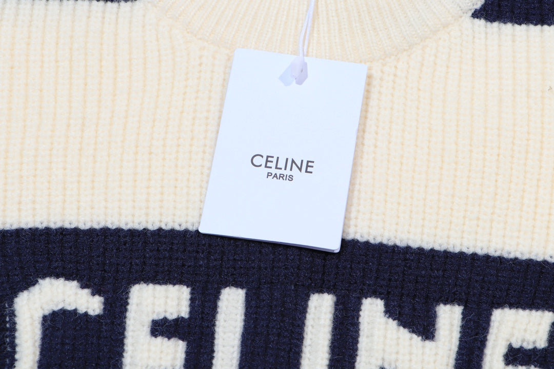 Striped knitted cashmere sweatshirt