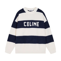 Striped knitted cashmere sweatshirt