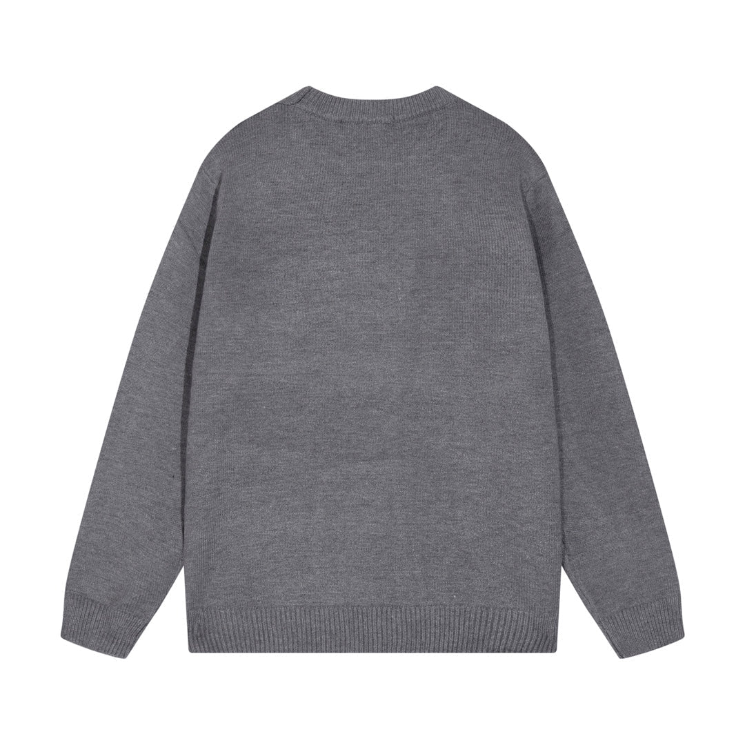Knitted jacquard cashmere sweatshirt