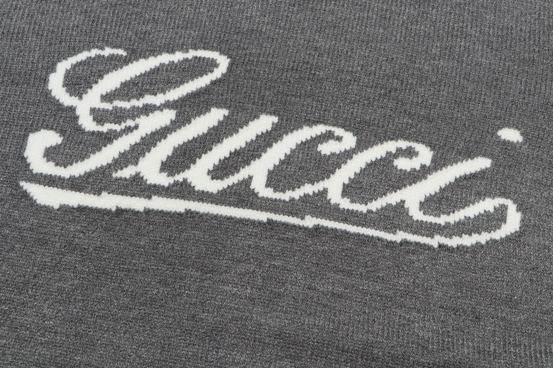 Knitted jacquard cashmere sweatshirt