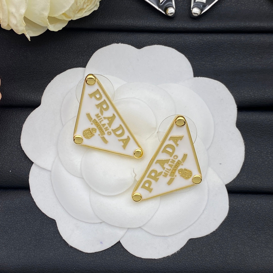 Fashionable Enamel Triangle Earrings