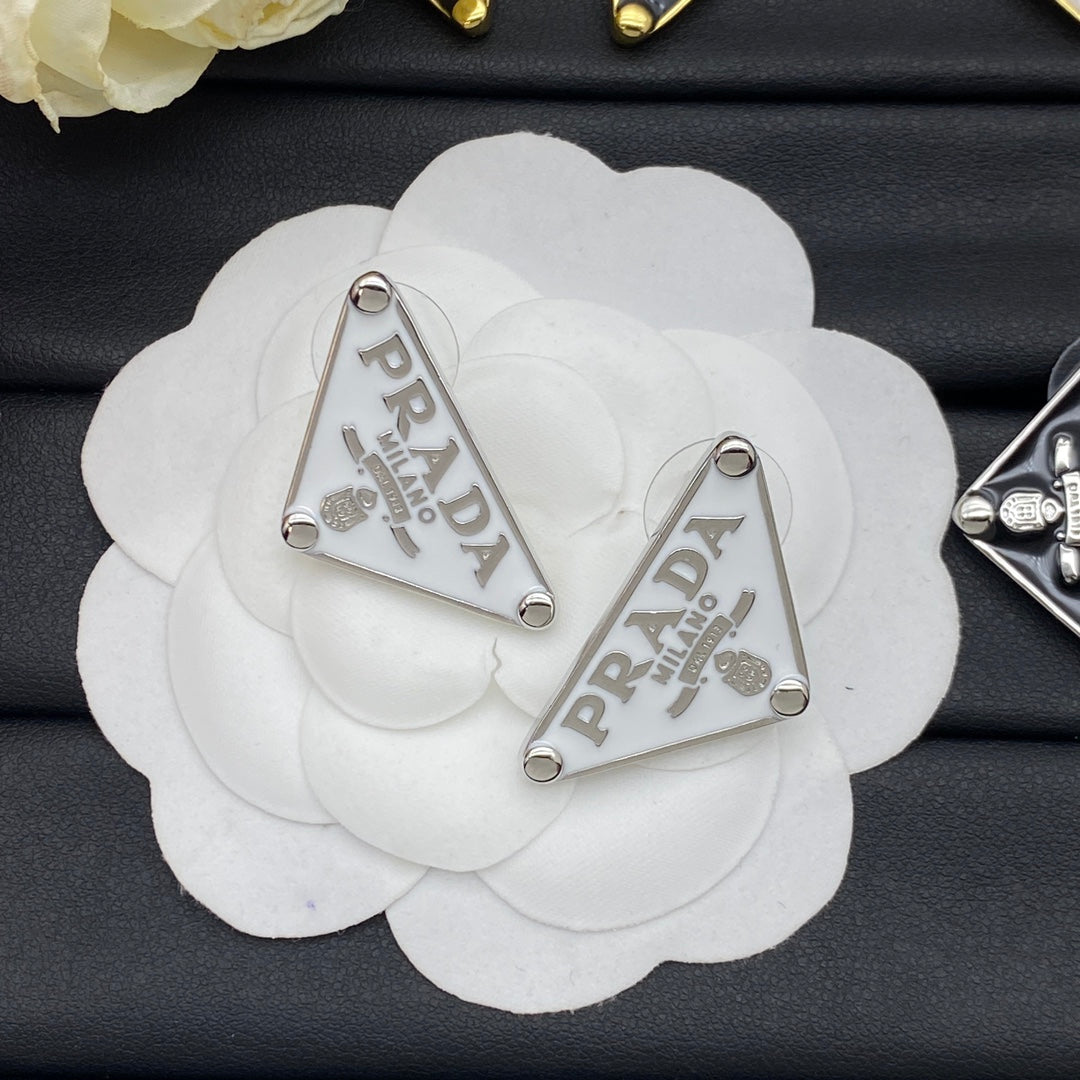 Fashionable Enamel Triangle Earrings