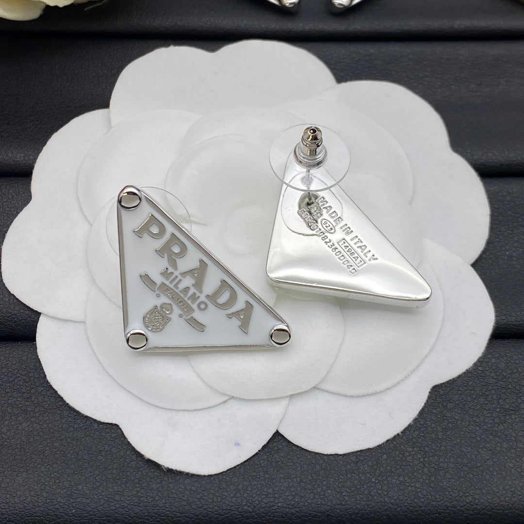 Fashionable Enamel Triangle Earrings