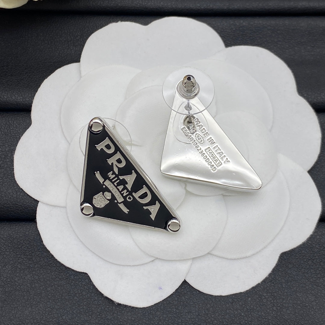 Fashionable Enamel Triangle Earrings