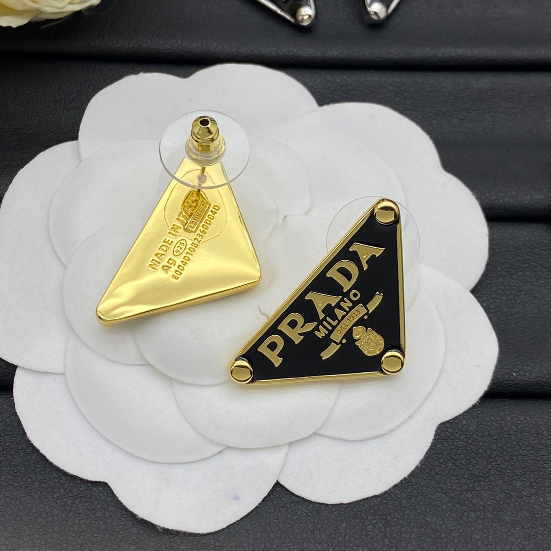 Fashionable Enamel Triangle Earrings