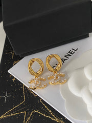 Pearl Letter Drop Earrings