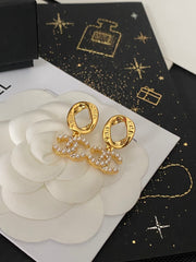 Pearl Letter Drop Earrings