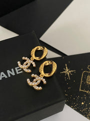 Pearl Letter Drop Earrings
