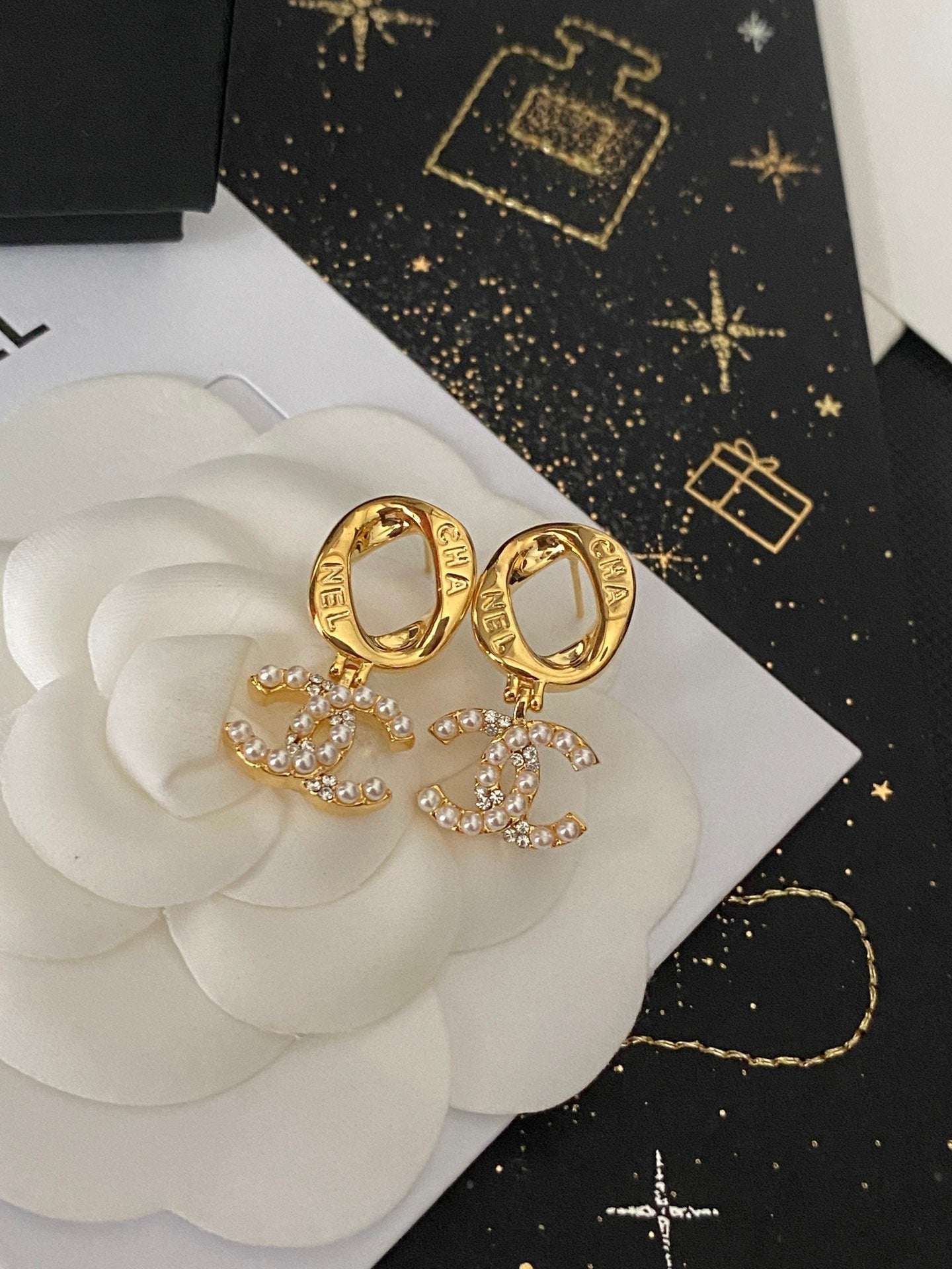 Pearl Letter Drop Earrings
