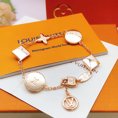 Rose gold and pink flower bracelet