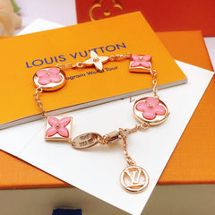 Rose gold and pink flower bracelet