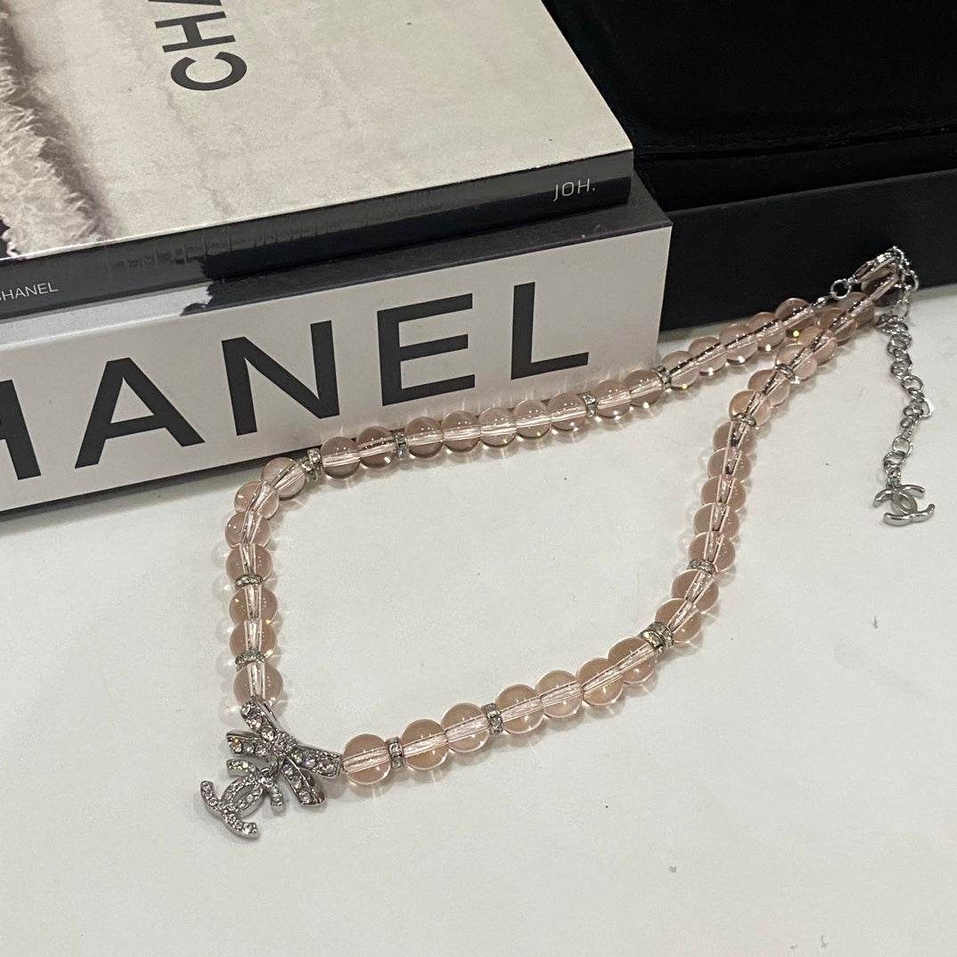 Pearl & Pink Bead Necklace