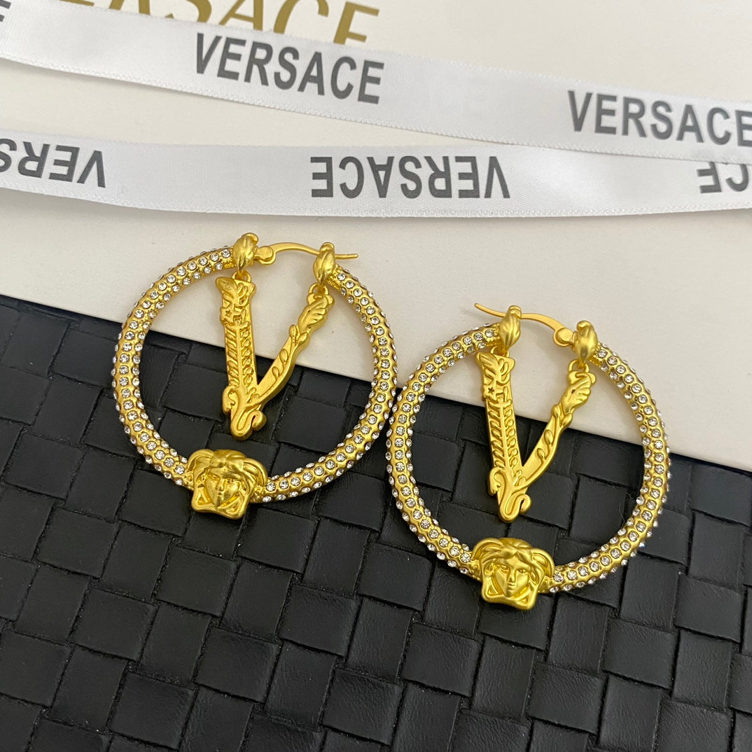 Full Diamond Avatar Hoop Earrings
