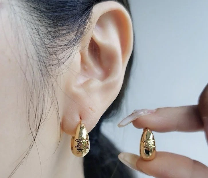 Monogram Hoop Earrings