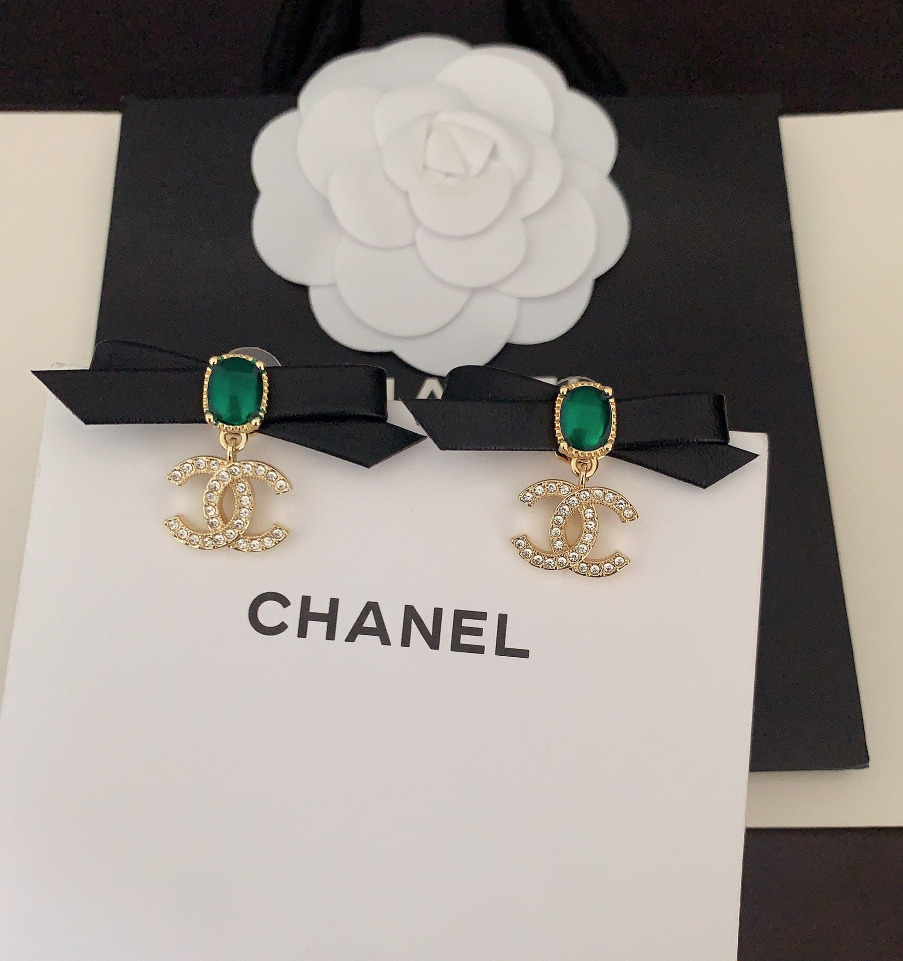 Black Leather Bow Earrings