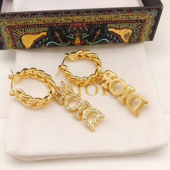 Stylish Diamond Pendant Earrings
