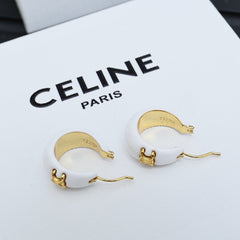 Enamel Half Hoop Earrings