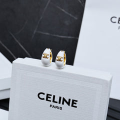 Enamel Half Hoop Earrings