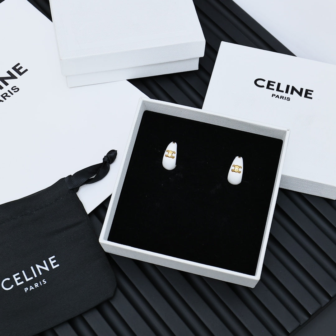Enamel Half Hoop Earrings