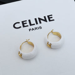 Enamel Half Hoop Earrings