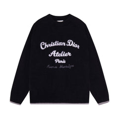Knitted embroidered cashmere sweatshirt