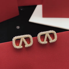 Mini Letter Earrings with Diamonds